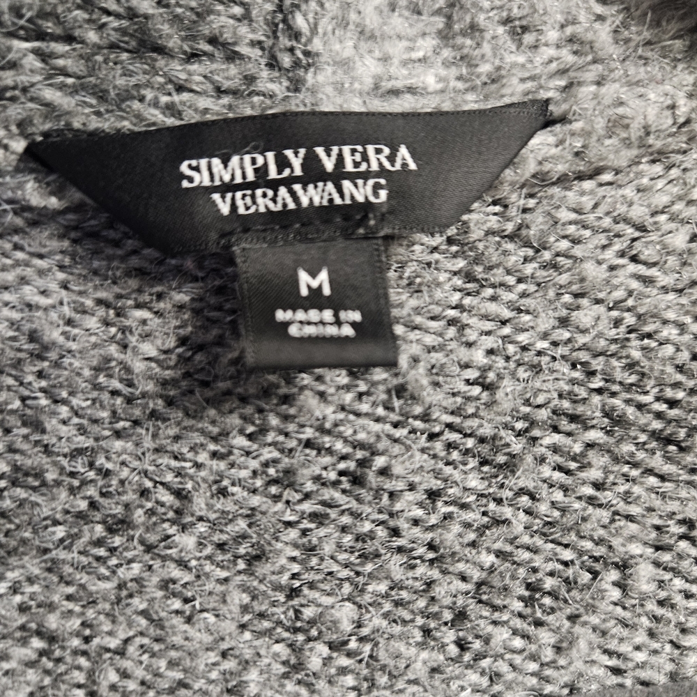 Simply Vera Vera Wang Striped Gray Cardigan - Picture 2 of 2